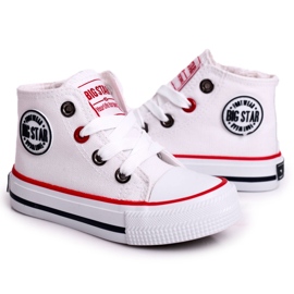 Børns høje sneakers med lynlås Big Star HH374083 Hvid