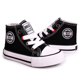 Børns høje sneakers med lynlås Big Star HH374084 Sort