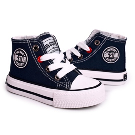 Børns høje sneakers med lynlås Big Star HH374085 Marineblå sort