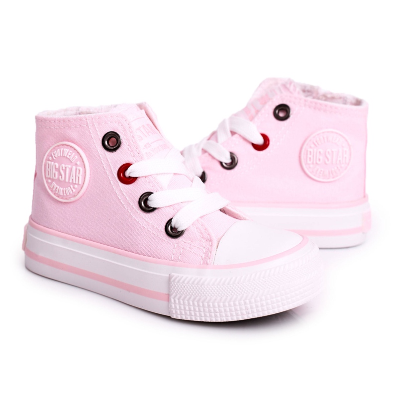 Børns høje sneakers med lynlås Big Star HH374087 Pink lyserød