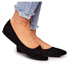 PS1 Delikat Ballerina I Spitz Sort Dermeno Suede