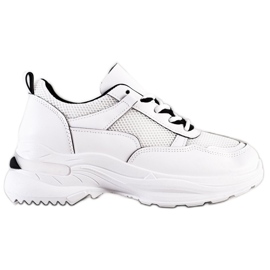 SHELOVET Klassiske hvide sneakers
