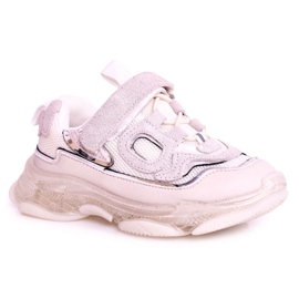Apawwa Børns sportssko sneakers med gennemsigtig sål hvid Bailey