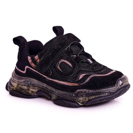Apawwa Børns sportssko sneakers med gennemsigtig sål sort Bailey