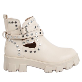 Støvler skåret med nitter beige NC1127 Beige
