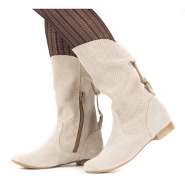 Olivier Åbne støvler Elena beige
