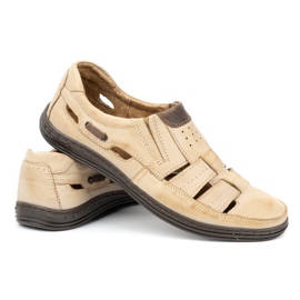 Polbut Herre openwork sko 06 til sommerbeige