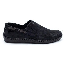 Polbut Sorte mænds openwork loafers J68L