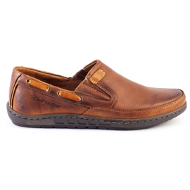 Polbut Herre moccasin sko J68 / 2 kamel orange