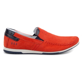 KOMODO Herre læder loafers 876 rød