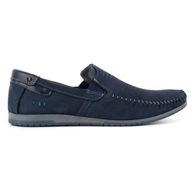 KOMODO Mænds læder loafers 876 marineblå