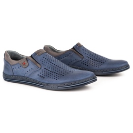 Polbut Herre Brogues 401 sommer marineblå marine blå