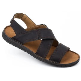 KOMODO Mænds lædersandaler 882K sort nubuck