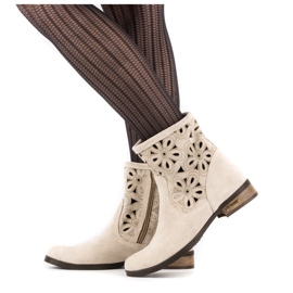 Olivier Komfortable Alice åbent støvler lys beige