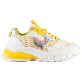 SHELOVET Moderigtige sneakers hvid flerfarvet gul
