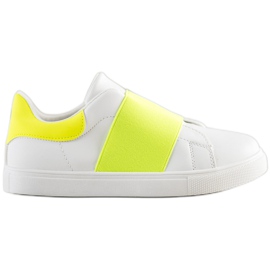 SHELOVET Slip-on sko med elastik hvid