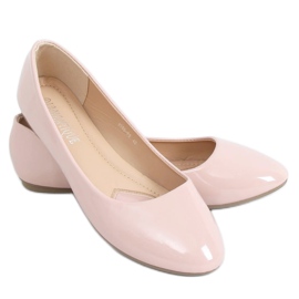 Beige-pink patent ballerinaer 9988-60 nøgen lyserød