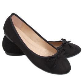 Sort ruskind ballerina 9F116 Sort