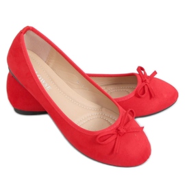 Rød ruskind ballerina 9F116 Rød