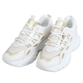 Sportssko til kvinder beige B0-551 BEIGE / GULD