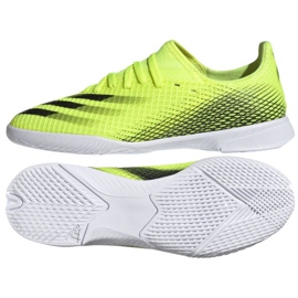 Adidas X Ghosted.3 In Jr FW6924 fodboldstøvler hvid, neongul grøn
