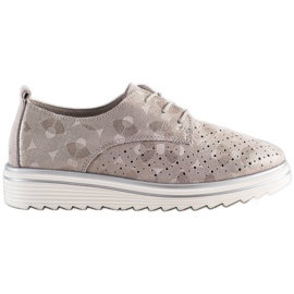 Kylie Læder Brogues På Platformen beige brun