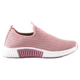SHELOVET Behagelige tekstilsneakers lyserød