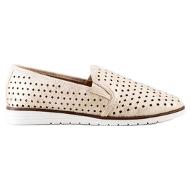Kylie Skinnende Openwork Slipons gylden