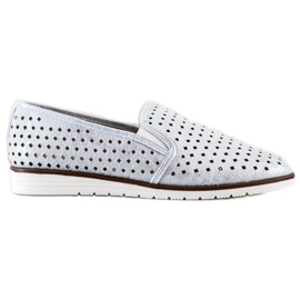 Kylie Skinnende Openwork Slipons sølv