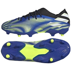 Adidas Nemeziz.1 Fg Jr FY0816 fodboldstøvler hvid, sort, blå, gul blå