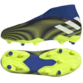 Adidas Nemeziz.3 Ll Fg Jr FY0819 fodboldstøvler hvid, sort, blå, gul sort