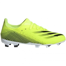 Adidas X Ghosted.3 Fg Jr FW6934 fodboldstøvler hvid, gulgrøn neon grøn