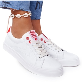 Kvinders lædersneakers Big Star BB274210 Hvid og rød