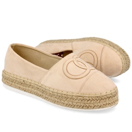 PS1 Kvinders Espadriller på en halmplatform Beige Febi