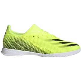 Adidas X Ghosted.3 I gul-sort-hvide fodboldsko FW6937