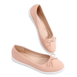 Kvinders beige og pink ballerinaer YSD826 nøgen lyserød