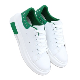 Hvide og grønne sneakers til kvinder SC36 HVID / GRØN