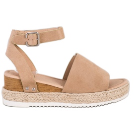 Kylie Beige kile sandaler brun