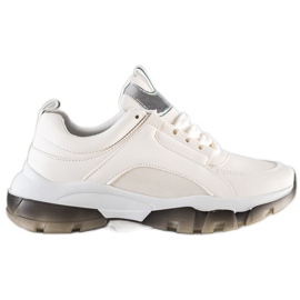 SHELOVET Hvide Eco Leather Sneakers