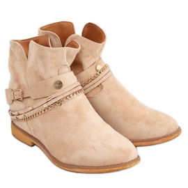 Beige Hidden wedge støvler B0-516 Khaki