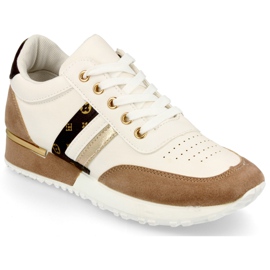 Sportssko til kvinder Sneakers Hvid-Khaki Livsstil