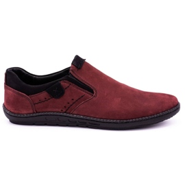 Polbut Herre casual slip-on sko 401 burgunder rød