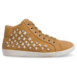 High Pailletter 8870 Camel Sneakers brun gul