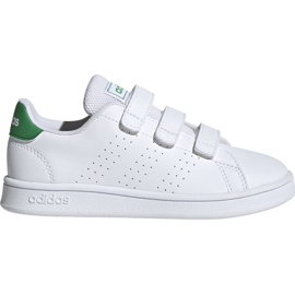 Adidas Advantage C hvide og grønne børnesko EF0223