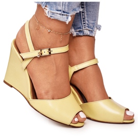 Suede Wedge Sandals Laura Messi 2253 Gul