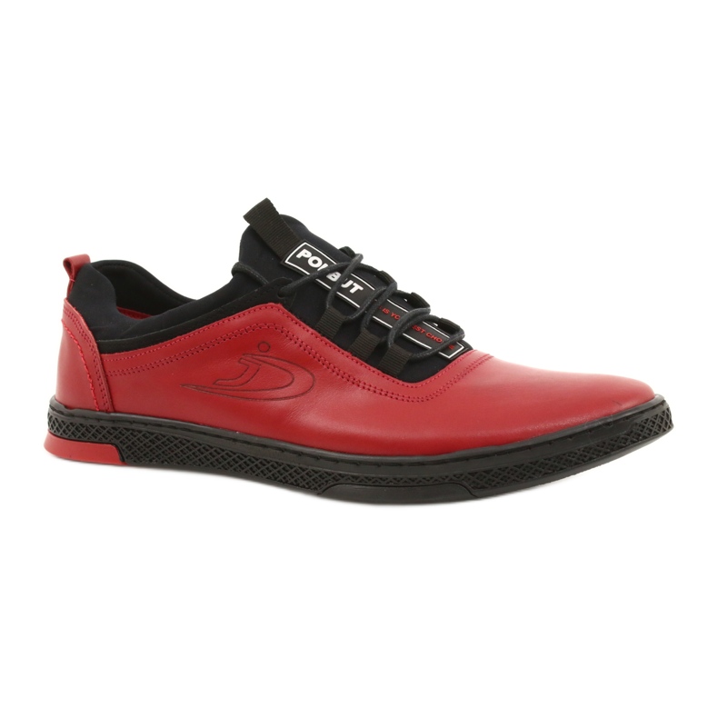 Polbut Røde herresko casual sko K24 med sort underside