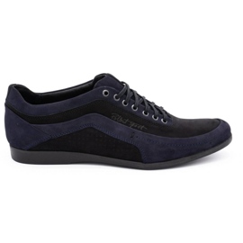 Polbut Herresko 2101P marineblå nubuck med sort marine blå