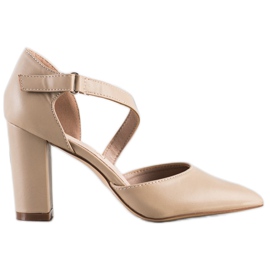 Sabatina Beige pumper med økolæder