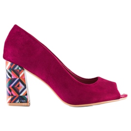 Sabatina Pumps med mønstret hæl violet