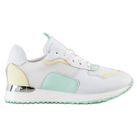 SHELOVET Let stilfulde sneakers hvid grøn gul